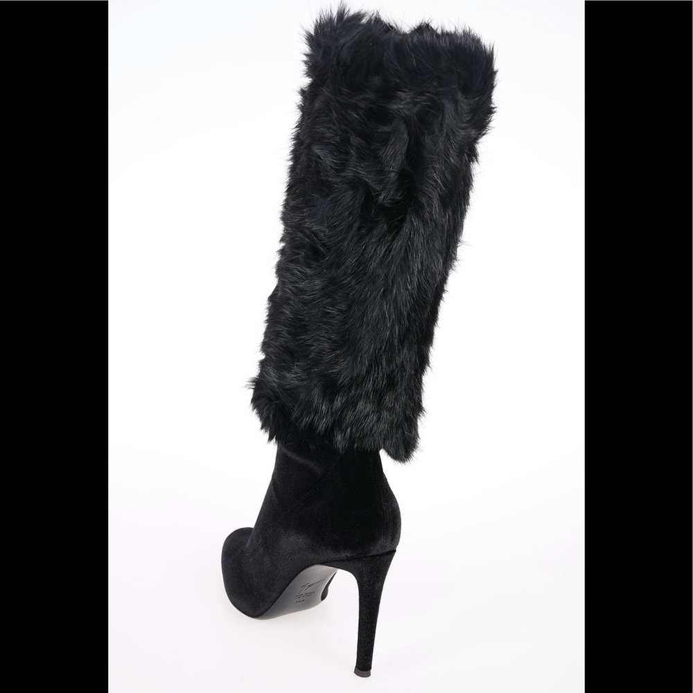 giuseppe zanotti NIB 💯fur & velvet high boots - Picture 12 of 16